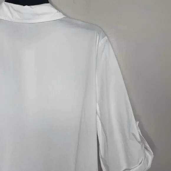 MADEWELL Shirt Dress Women XS Button Front Mini Cotton Poplin Crisp White NS126 - Picture 9 of 13